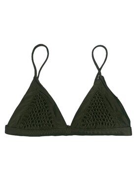 Green Bikini Top XS Adjustable Straps Triangle Bralette Minimal Swim Beach